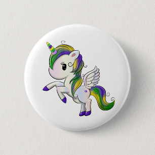 Bóton Redondo 5.08cm Unicórnio bonito Pegasus do carnaval dos desenhos