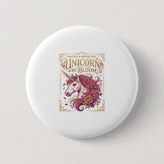 Bóton Redondo 5.08cm Unicórnio em Flor Desenho Elegante Zazzle_1