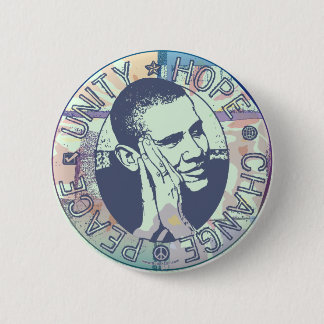 Bóton Redondo 5.08cm Unidade de Obama, esperança, mudança e paz 2012