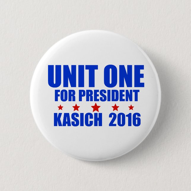 Bóton Redondo 5.08cm Unidade uma para o presidente Kasich 2016 (Frente)