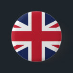 Bóton Redondo 5.08cm Union Jack<br><div class="desc">A bandeira padrão do Reino Unido é o Jack da União. A bandeira contém cruzes vermelhas e brancas sobre um fundo azul que combinou três outras bandeiras da Grã-Bretanha Excelente — a cruz vermelha do Santo George do Reino de Inglaterra, a cruz branca do Santo Andrew para a Escócia e...</div>
