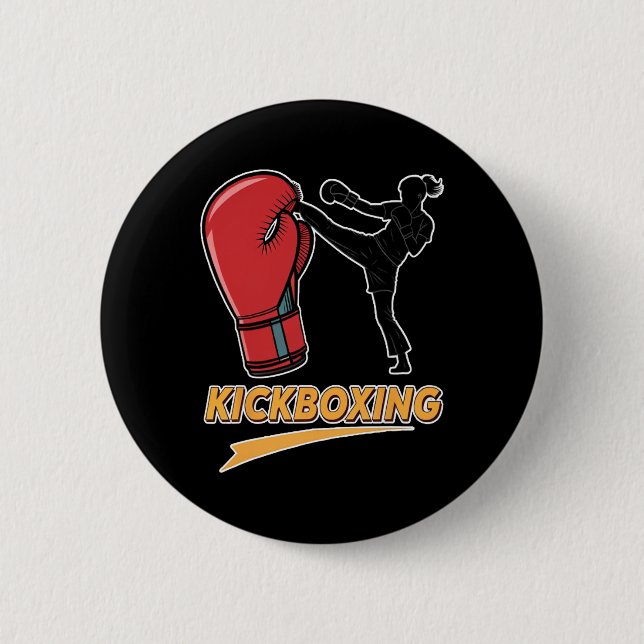 Bóton Redondo 5.08cm Unique Kickboxing Boxing Glove Design  (Frente)