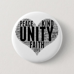 Bóton Redondo 5.08cm Unity Wordcloud Be Kind Stop Bullying Orange Unity