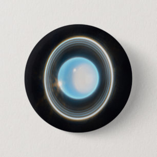 Bóton Redondo 5.08cm Urano Planeta com Imagem JWST de Anéis