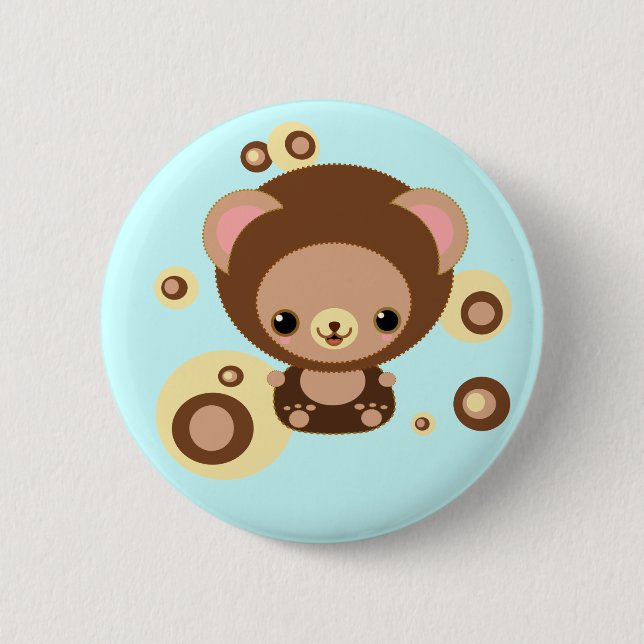 Bóton Redondo 5.08cm urso da brownie (Frente)