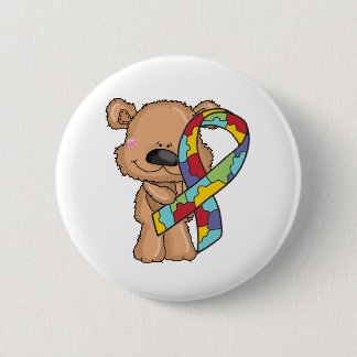 Bóton Redondo 5.08cm Urso da consciência do autismo