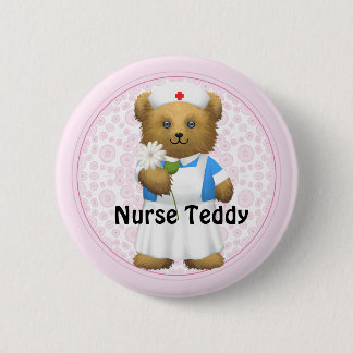 Bóton Redondo 5.08cm Urso da enfermeira - urso de ursinho