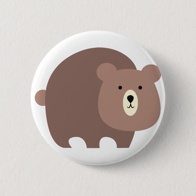 Bóton Redondo 5.08cm Urso de Brown (Frente)
