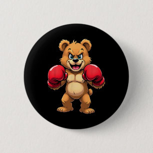 Bóton Redondo 5.08cm Urso de Hip Hop Boxe Kickboxing 
