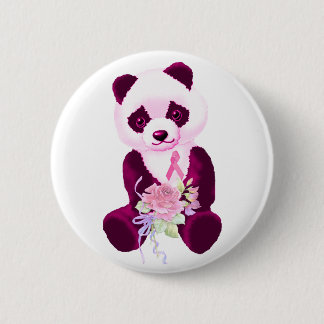 Bóton Redondo 5.08cm Urso de panda cor-de-rosa da fita