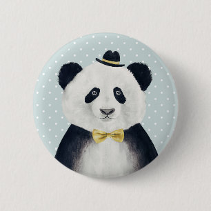 Bóton Redondo 5.08cm Urso de panda da aguarela