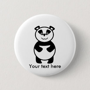 Bóton Redondo 5.08cm Urso de panda de sorriso