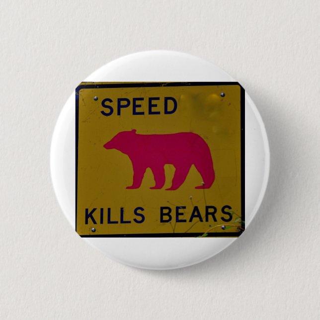Bóton Redondo 5.08cm urso dos matares da velocidade (Frente)