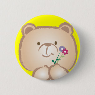 Bóton Redondo 5.08cm urso fêmea