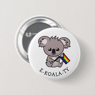 Bóton Redondo 5.08cm Urso Koala bonito para a igualdade com Rainbow Fla