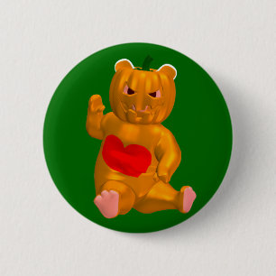 Bóton Redondo 5.08cm Urso Laranja
