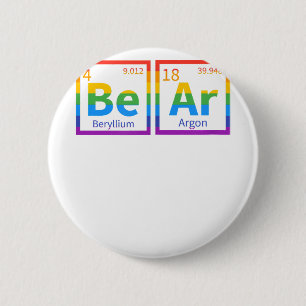 Bóton Redondo 5.08cm Urso Periódico de Gay Urso de Mesa LGBT Orgulho Ar