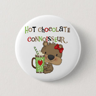 Bóton Redondo 5.08cm Urso quente da menina de ChocolateConoisseur