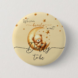 Bóton Redondo 5.08cm Urso Sonolento De Cores Aquáticas Em Pai A Serem