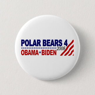 Bóton Redondo 5.08cm Ursos polares 4 Obama Biden 2008