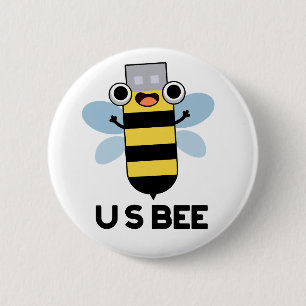 Bóton Redondo 5.08cm US Bee Funny USB Technical Pun