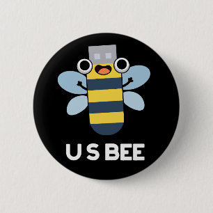 Bóton Redondo 5.08cm US Bee Funny USB Technical Pun Dark BG