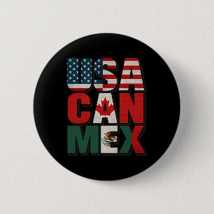 Bóton Redondo 5.08cm Usa Can Mex Bandeira Futebol América do Norte Torc