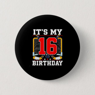Bóton Redondo 5.08cm Usa flag 16th birthday hockey player 16 years old