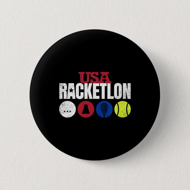 Bóton Redondo 5.08cm Usa Racketlon - Mesa de Badminton Squash Tenn (Frente)