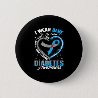Bóton Redondo 5.08cm Use azul pelo diabetes do sobrinho consciência azu