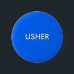 BÓTON REDONDO 5.08CM USHER<br><div class="desc">Botão de Utilização: Adicione nome,  logotipo ou outras palavras. Alterar cores.</div>