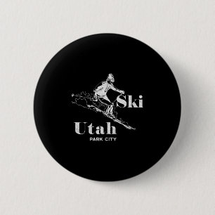 Bóton Redondo 5.08cm Utah Skiing Park City Long Sleeve Ski Tee