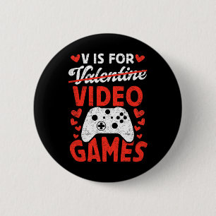 Bóton Redondo 5.08cm V é para Videos games Jogo Amor Anti Valentine's D