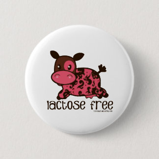 Bóton Redondo 5.08cm Vaca cor-de-rosa livre da lactose