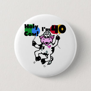 Bóton Redondo 5.08cm Vaca santamente eu sou 40 camisetas e presentes