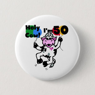 Bóton Redondo 5.08cm Vaca santamente eu sou 50 camisetas e presentes