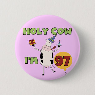 Bóton Redondo 5.08cm Vaca santamente eu sou 97 camisetas e presentes do