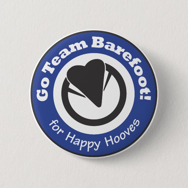 Bóton Redondo 5.08cm Vai a equipe descalça! Botão (Frente)