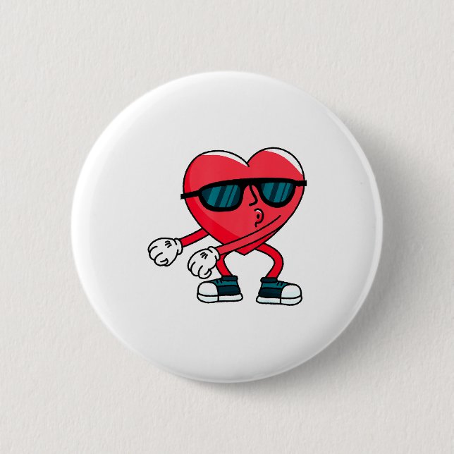 Bóton Redondo 5.08cm Valentines Day Dancing Heart  (Frente)