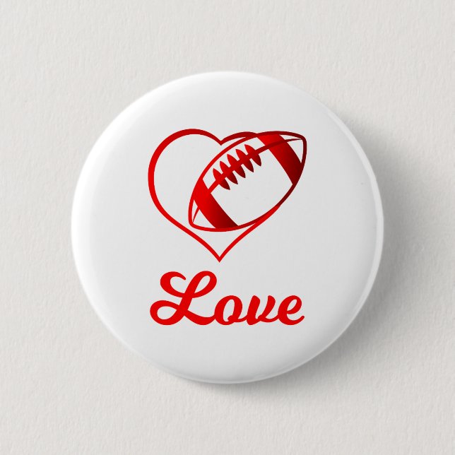 Bóton Redondo 5.08cm Valentines Day Gift For Football Lovers  (Frente)