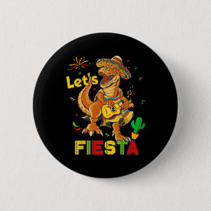 Bóton Redondo 5.08cm Vamos Festejar Cinco De Maio Dinossauro Festa Mexi
