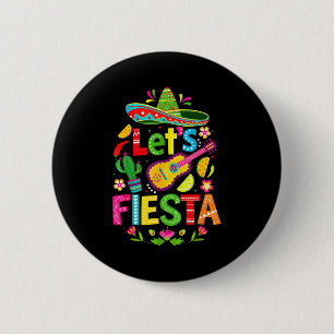 Bóton Redondo 5.08cm Vamos festejar feliz cinco de maio sombrero mexica