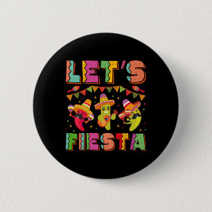 Bóton Redondo 5.08cm Vamos Fiesta Mexico Fiesta Taco Guitar Cinco De Mã