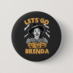 Bóton Redondo 5.08cm Vamos Go Brenda Spooky Halloween Kamala Harris