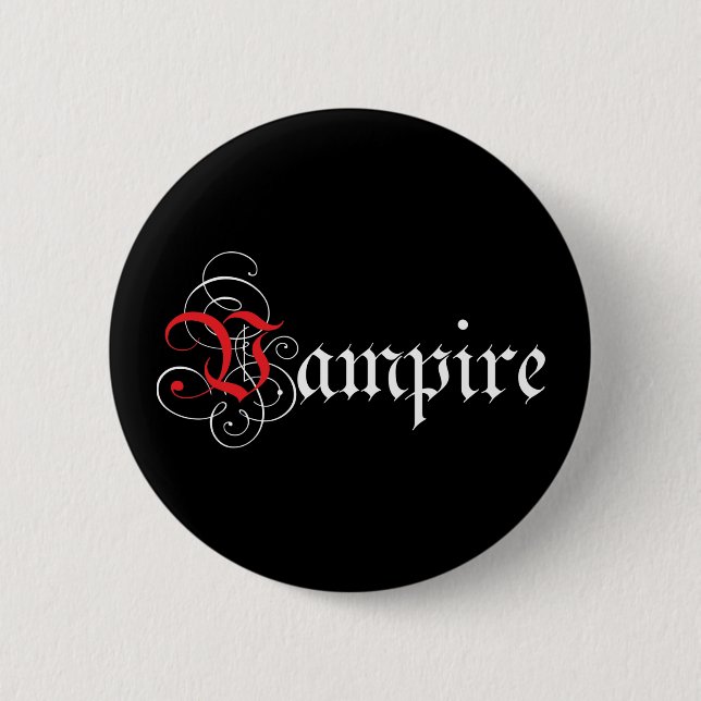 Bóton Redondo 5.08cm Vampiro caligráfico (Frente)
