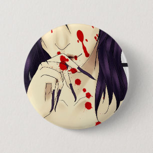 Bóton Redondo 5.08cm Vampiro com sangue