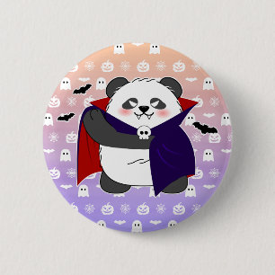 Bóton Redondo 5.08cm Vampiro do Bebê Cute do Halloween Panda Dracula