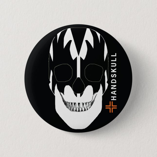 Bóton Redondo 5.08cm Vampiro HANDSKULL,crânio feliz,bandeira vampiro (Frente)