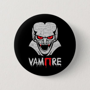 Bóton Redondo 5.08cm Vampiro Pi Halloween Costume Engraçado Matemática