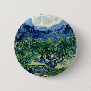 Bóton Redondo 5.08cm Van Gogh As Oliveiras Pintura Paisagem